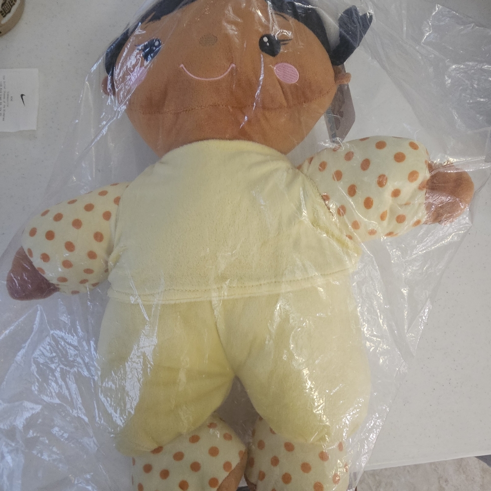 Charming Yellow and Brown Plush Doll